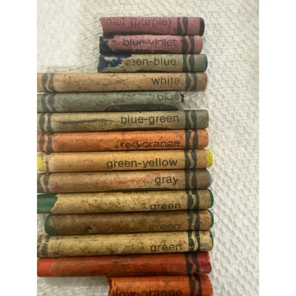 Vintage Crayola Crayons Large Lot Bundle Used Retired Colors Collection